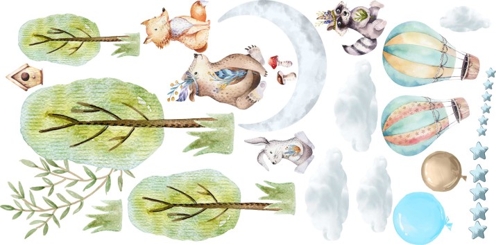 Naklejki dla dzieci na ścianę leśna polana 20186 - zdjęcie 2