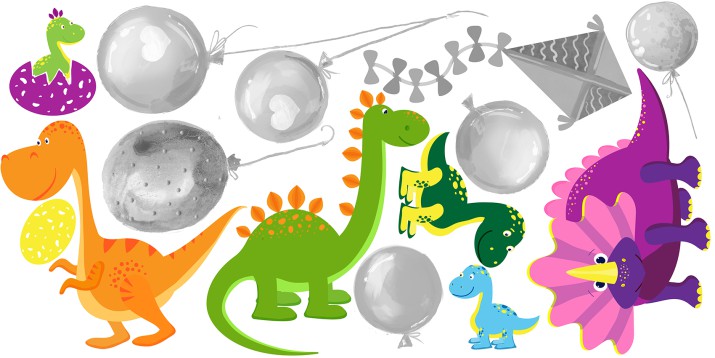 Naklejka dla dzieci na ścianę dinozaury 41549 - zdjęcie 2
