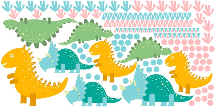 Naklejki dla dzieci na ścianę dinozaury 41547 - zdjęcie 2