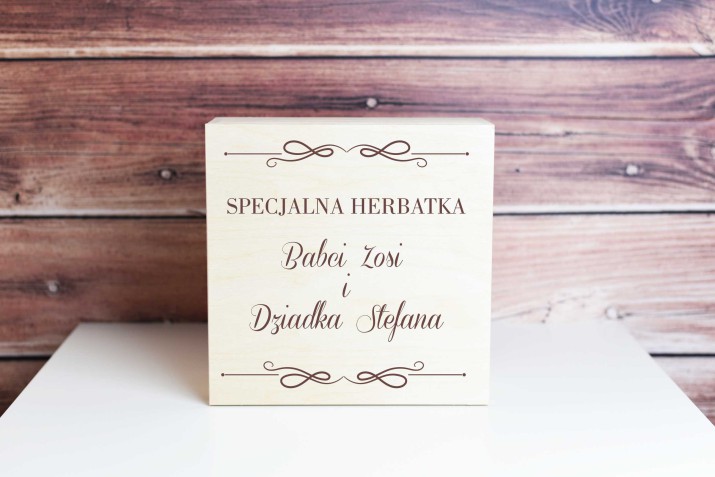 Skrzynka drewniana z grawerem na herbatę dla Babci, Dziadka, prezent, upominek na Dzień Babci, Dzień Dziadka 03 - zdjęcie 3