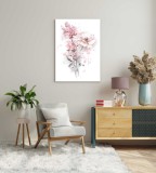 Obraz na ścianę do sypialni pastele, różowe kwiaty, akwarela 20301 Naklejkomania - zdjecie 2 - miniatura