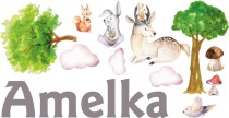 Naklejka z imieniem dla dziecka leśne zwierzęta 63506 Naklejkomania - zdjecie 2 - miniatura