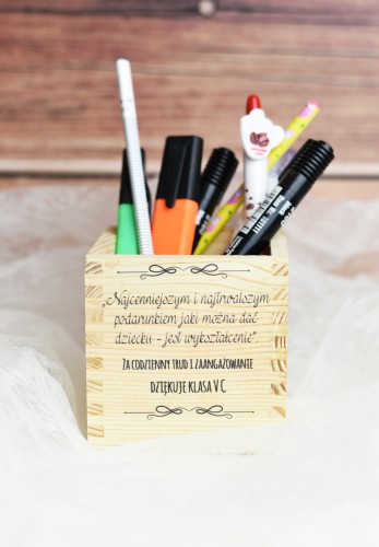 Przybornik drewniany, prezent, skrzynka drewniana, podziękowanie Dzień Nauczyciela 3 - zdjęcie 2