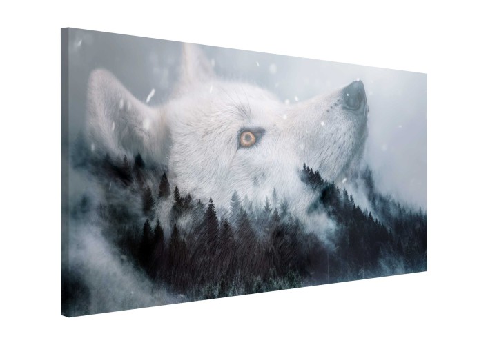 Obraz na ścianę do sypialni las, wilk, zima 20292 Naklejkomania - zdjecie 1