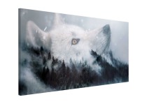 Obraz na ścianę do sypialni las, wilk, zima 20292 Naklejkomania - zdjecie 1 - miniatura