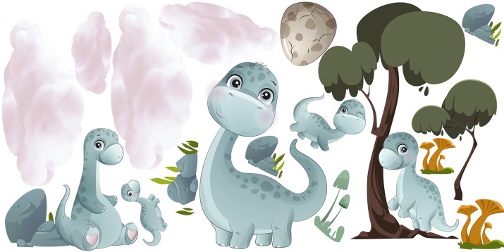 Naklejki dla dzieci na ścianę zaczarowane dinozaury 41550 - zdjęcie 2