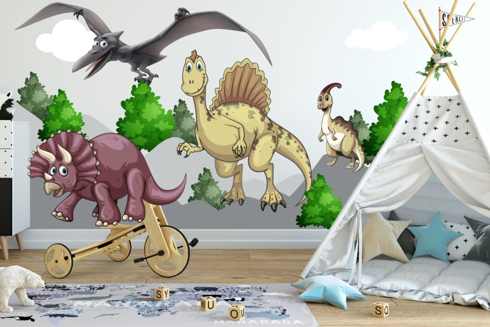 Naklejki dla dziecka na ścianę zaginiony świat dinozaury 41546 Naklejkomania - zdjecie 1