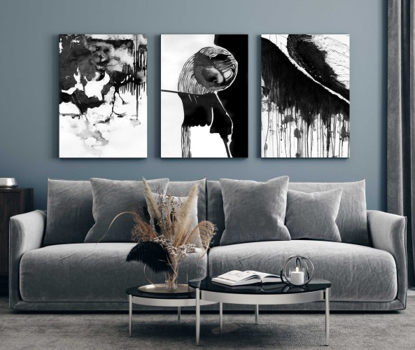 Obraz na ścianę do sypialni abstrakcja monochromatyczna 20330 - zdjęcie 2