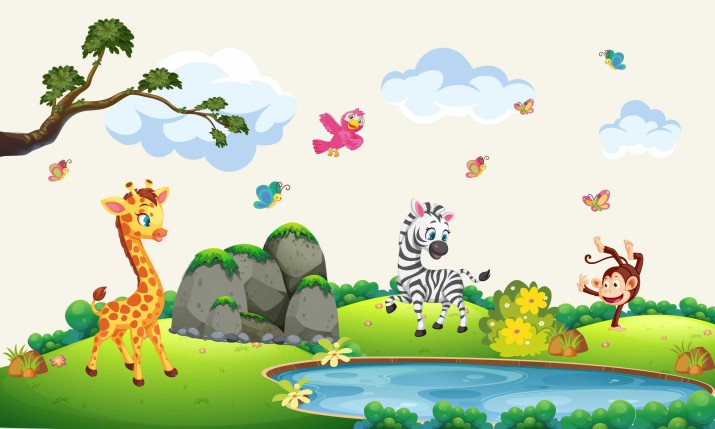 Maskownica mata magnetyczna na grzejnik kaloryfer dla dzieci polana safari 7515 - zdjęcie 2