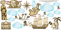 Naklejki do pokoju dziecięcego Piraci 41569 Naklejkomania - zdjecie 2 - miniatura