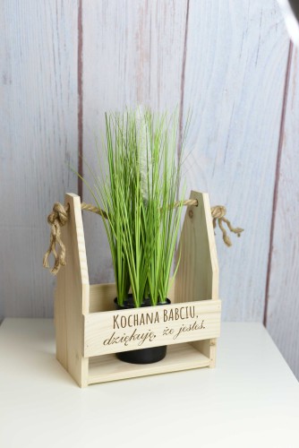 Skrzynka drewniana na kwiaty, prezent na Dzień Babci, 01 - zdjęcie 2