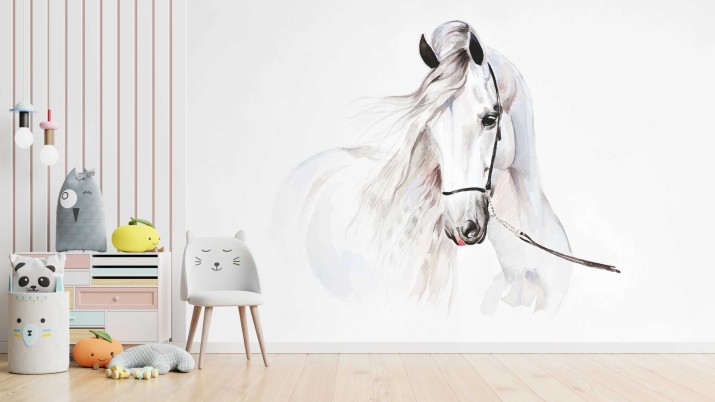 Tapeta flizelinowa na ścianę koń w bieli 21035
