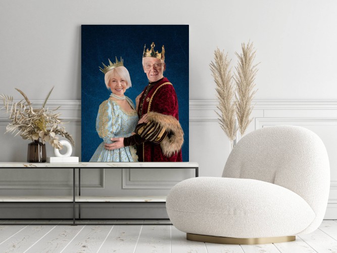 Portret królewski ze zdjęcia prezent na Dzień Babci i Dziadka fotoobraz wzór 10 - zdjęcie 3