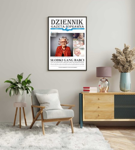 Plakat w czarnej ramce Dzień Babci gazetowy 02 - zdjęcie 2