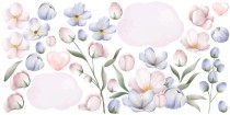 Naklejka dla dziewczynki kwiatki chmurki 41573 Naklejkomania - zdjecie 2 - miniatura