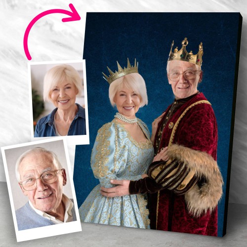 Portret królewski ze zdjęcia prezent na Dzień Babci i Dziadka fotoobraz wzór 10 Naklejkomania - zdjecie 1