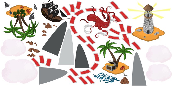 Naklejki dla dzieci ścienne ocean skarb 41571 - zdjęcie 2