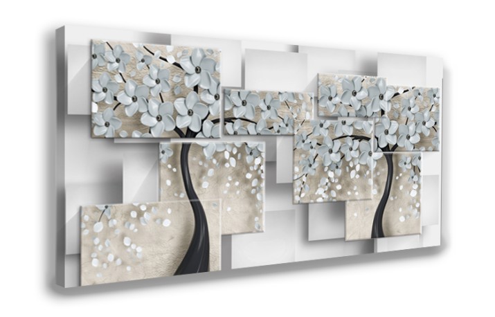 Obrazy na ścianę Zaczarowane drzewa w częściach efekt 3d 70016 Naklejkomania - zdjecie 1