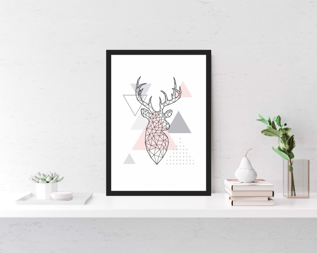 Plakat geometryczny jeleń 61252 - zdjęcie 2