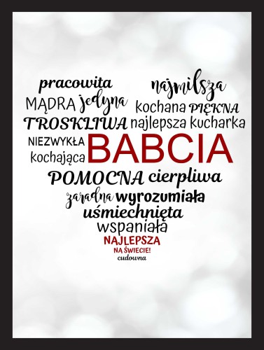 Plakat w czarnej ramce Dzień Babci 04