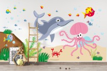 Naklejki dla dzieci na ścianę ocean ryby 41568 Naklejkomania - zdjecie 1 - miniatura