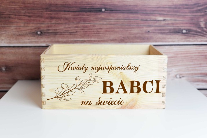 Skrzynka drewniana na kwiaty, prezent na Dzień Babci, 04 - zdjęcie 2