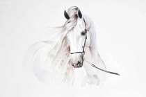 Tapeta flizelinowa na ścianę koń w bieli 21035 Naklejkomania - zdjecie 2 - miniatura