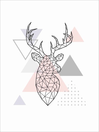 Plakat geometryczny jeleń 61252 - zdjęcie 3