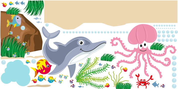 Naklejki dla dzieci na ścianę ocean ryby 41568 - zdjęcie 2