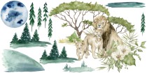 Naklejki dla dzieci na ścianę lwy dżungla  las 41583 Naklejkomania - zdjecie 2 - miniatura