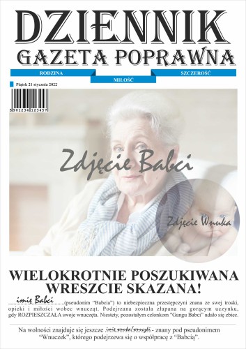 Plakat w czarnej ramce Dzień Babci gazetowy 05 - zdjęcie 2