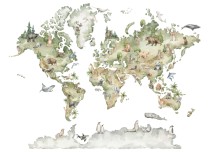 Fototapeta na ścianę pastelowa mapa świata 21043 Naklejkomania - zdjecie 2 - miniatura