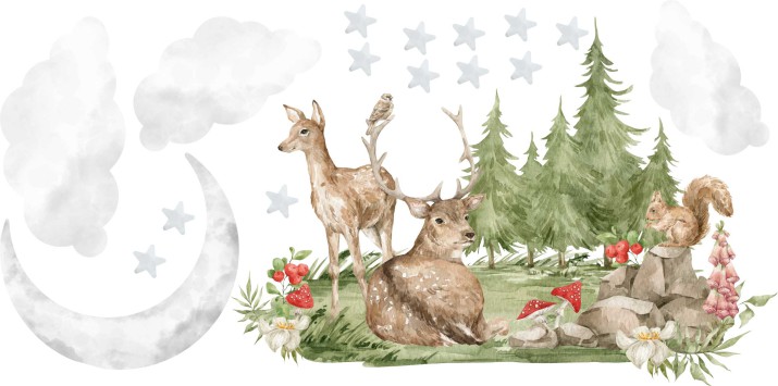 Naklejki dla dzieci na ścianę polana, las 22011 - zdjęcie 2