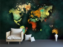 Fototapety na ścianę mapa świata abstrakcja 42016 Naklejkomania - zdjecie 1 - miniatura