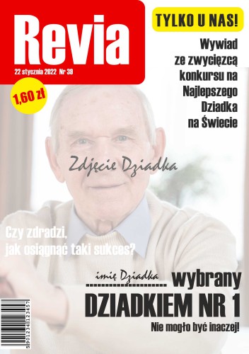Plakat w czarnej ramce Dzień Dziadka gazetowy 03 - zdjęcie 2