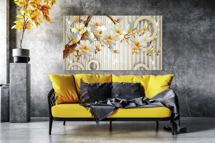 Obraz na ścianę do sypialni kwiaty abstrakcja 20414 - zdjęcie 2