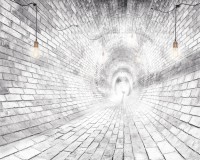 Fototapety ścienne tunel 3d cegły szare 42024 Naklejkomania - zdjecie 2 - miniatura