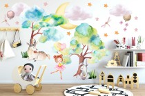 Naklejki dla dzieci na ścianę wróżka i zwierzątka 20185 Naklejkomania - zdjecie 1 - miniatura