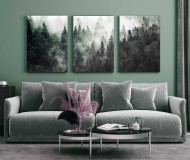 Obraz na ścianę do sypialni las w zieleniach i szarościach, 20390 Naklejkomania - zdjecie 2 - miniatura