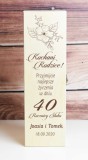 Skrzynka drewniana na wino, alkohol, prezent na 40 rocznicę ślubu W03 Naklejkomania - zdjecie 1 - miniatura