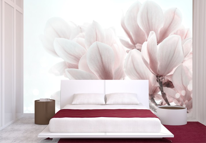 Tapeta winylowa do sypialni magnolie 42123
