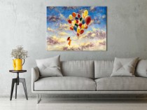 Obraz na ścianę do sypialni salonu dziewczyna z balonami 20446 Naklejkomania - zdjecie 2 - miniatura