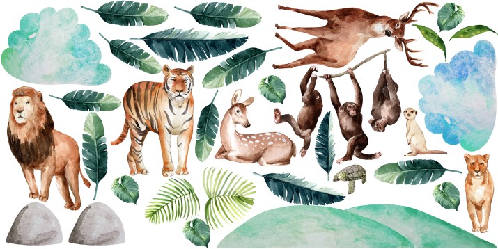 Naklejki na ścianę do pokoju dziecięcego 41618 ZOO - zdjęcie 2