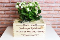Skrzynka drewniana na kwiaty, rocznica ślubu K02 Naklejkomania - zdjecie 1 - miniatura