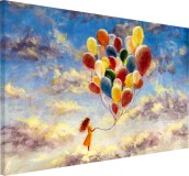 Obraz na ścianę do sypialni salonu dziewczyna z balonami 20446 Naklejkomania - zdjecie 1 - miniatura