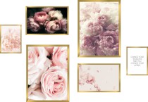 Zestaw sześciu plakatów plakatów plakaty w ramie pastelowe kwiaty 23087 Naklejkomania - zdjecie 1 - miniatura