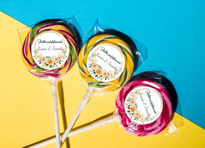 Słodkie podziękowanie naklejki podziękowanie wzór 5 Ślub wesele - zdjęcie 2