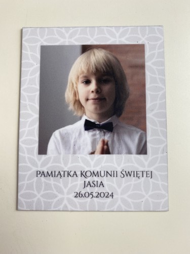 Podziękowanie dla gości Komunia Święta magnes ze zdjęciem dziecka polaroid 66607 - zdjęcie 2