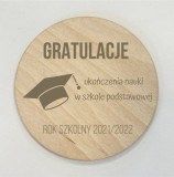 Drewniany magnes pamiątka dla ucznia, zakończenie roku szkolnego, gratulacje zakończenie szkoły 10 sztuk, wzór 02 Naklejkomania - zdjecie 1 - miniatura