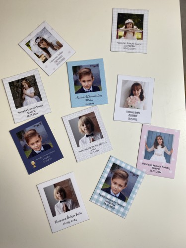 Magnes dla gości podziękowanie Komunia Święta magnes ze zdjęciem dziecka polaroid 66609 - zdjęcie 3